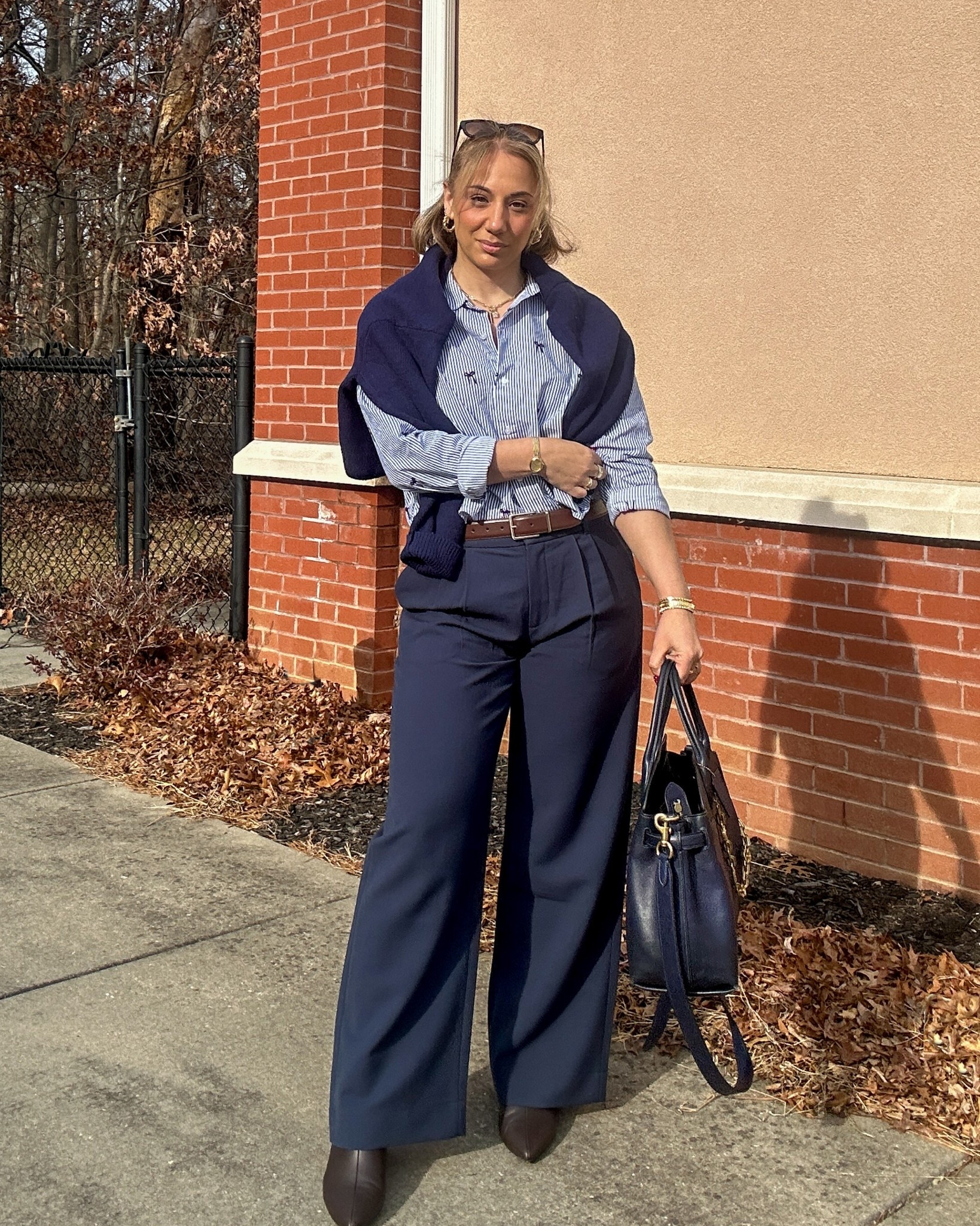 Curve Love wide leg pants from Abercrombie, cropped button up shirt in medium from Old Navy 

#LTKMidsize #LTKOver40 #LTKWorkwear