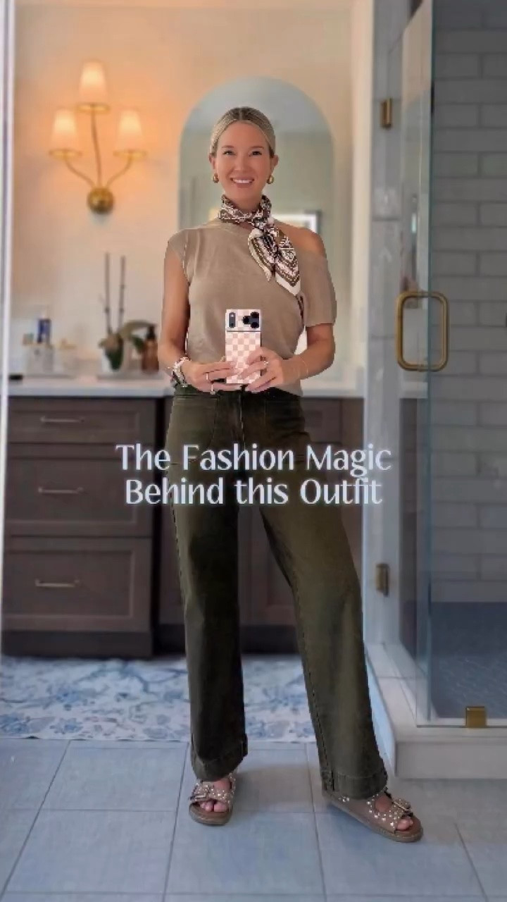 Fashion is just a series of little optical illusions.
This outfit? Nothing complicated: ✨ Olive denim for a long, lean line. ✨ An off-the-shoulder knit to draw the eye upward. ✨ A bandana scarf to add interest right where I want your eye to land.
That’s the magic of getting dressed intentionally. It’s not about hiding your body—it’s about guiding the eye and highlighting what you love.
A little fashion magic goes a long way. ✨ #fashionbff #roseandgreyfashion #fashionexpert #styleover40 #summerstyle