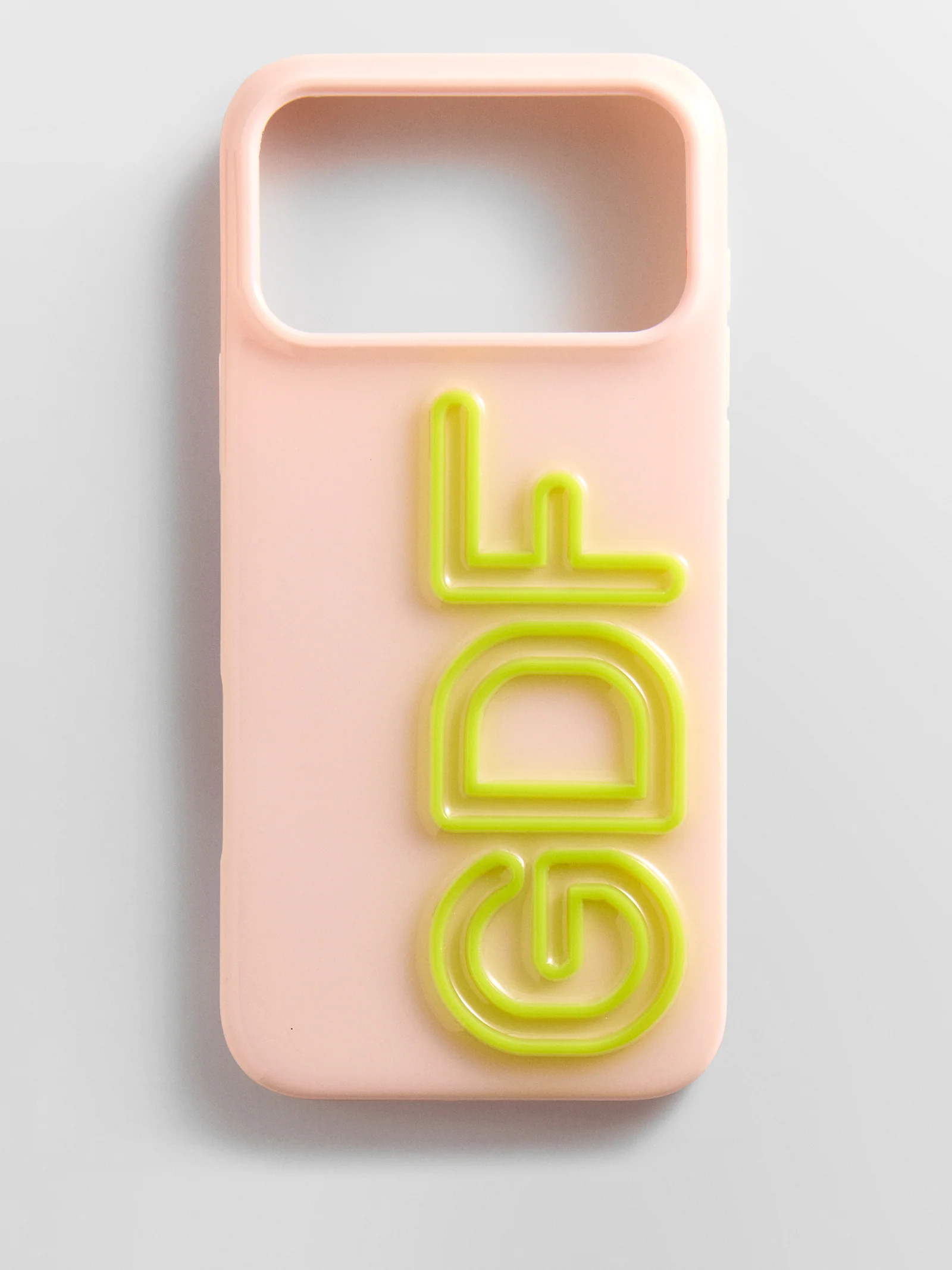 Fine Line Custom iPhone Case - Baby Pink/Chartreuse | BaubleBar
