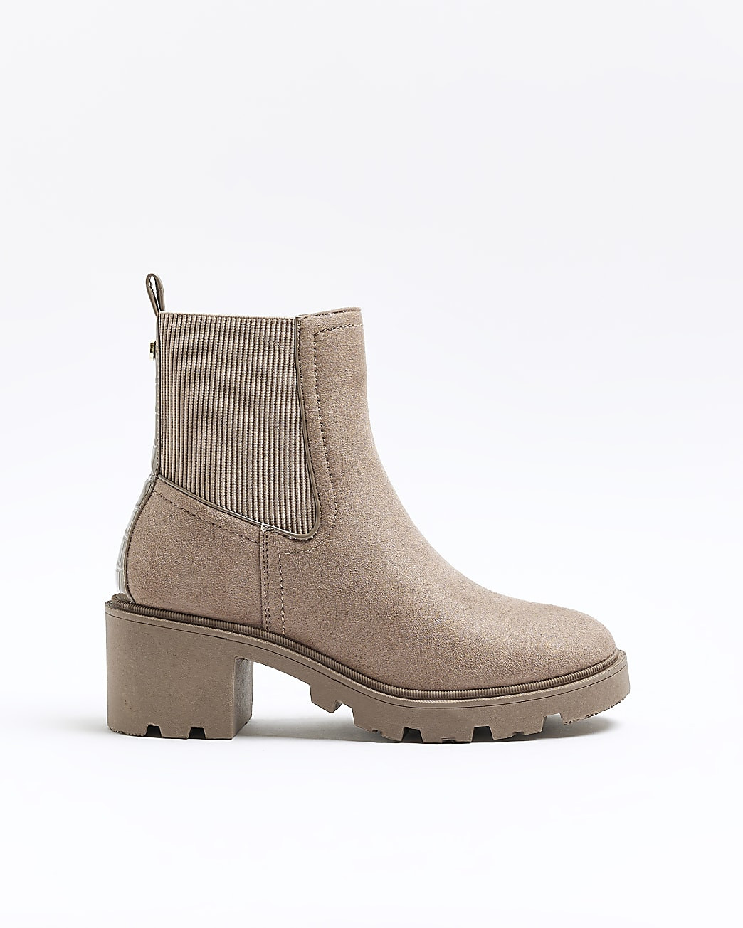 Beige suedette block heel boots | River Island (UK & IE)
