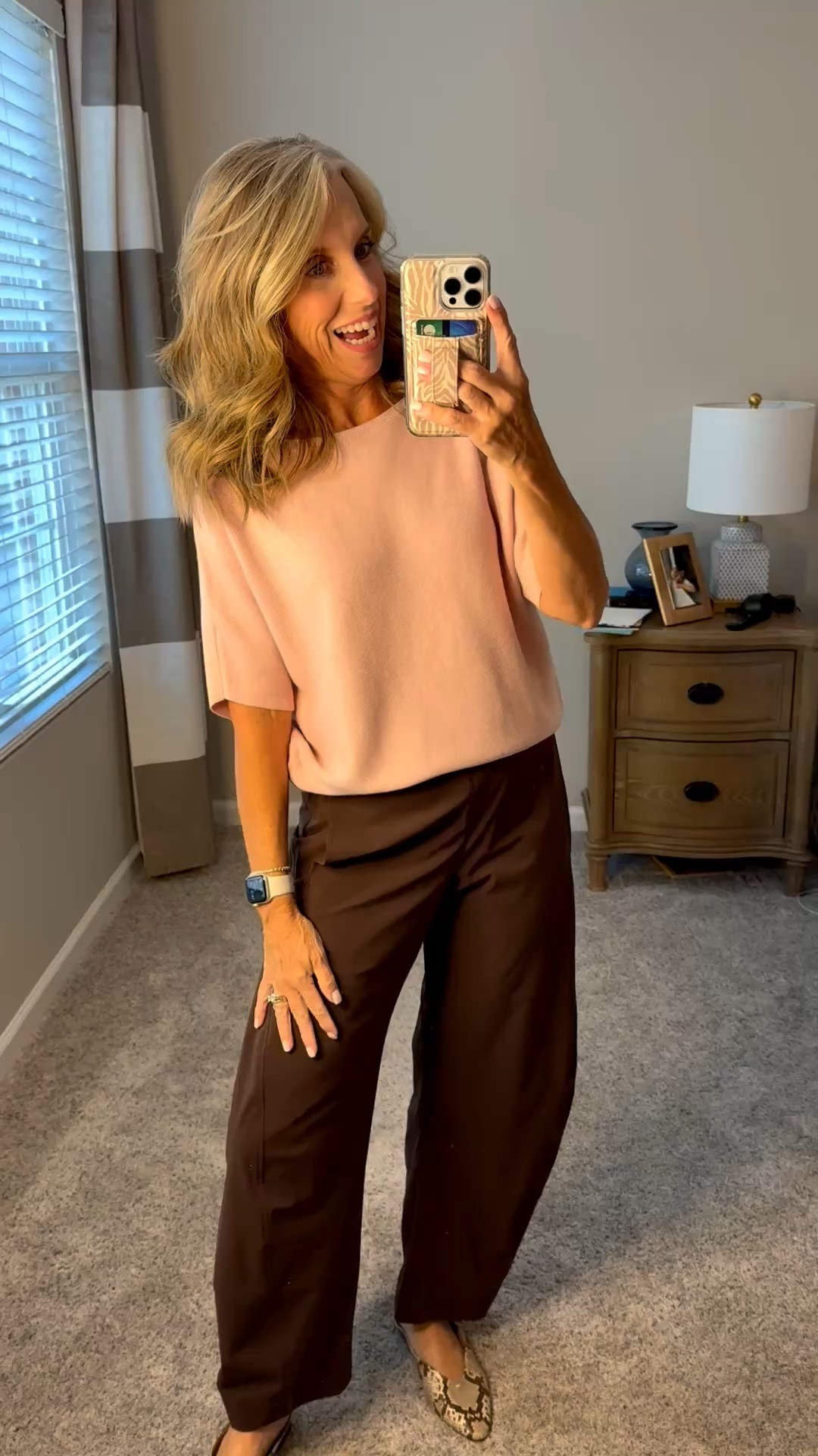 Use code FW26 for $55 off Ruti pants. Wearing size 4 and XS sweater 
Use code COAST20 on Allie + Bess 
Fall outfit over 50

#LTKgrwm #LTKootd #LTKOver40
