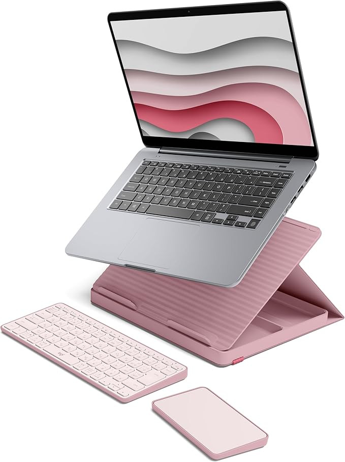 Logitech Casa Pop-Up Desk Work From Home Kit with Laptop Stand, Wireless Keyboard & Touchpad, Blu... | Amazon (US)