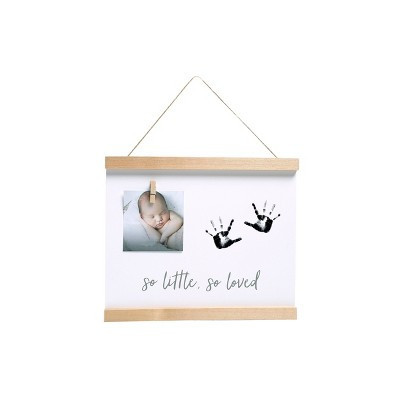 Pearhead Wooden Babyprints Wall Picture Frame: MDF Material, Horizontal Orientation, Hanging Triangle Mount | Target