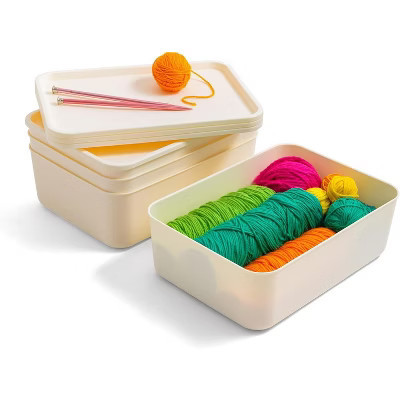 IRIS Plastic Modular Basket Bin & Lid, Medium, Stackable Lidded Storage Organizer Bins for-Kitchen-Bathroom and | Target