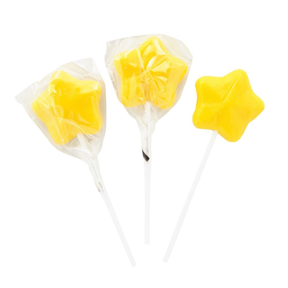 Yellow Star Lollipops - 12 Pc. | Oriental Trading Company