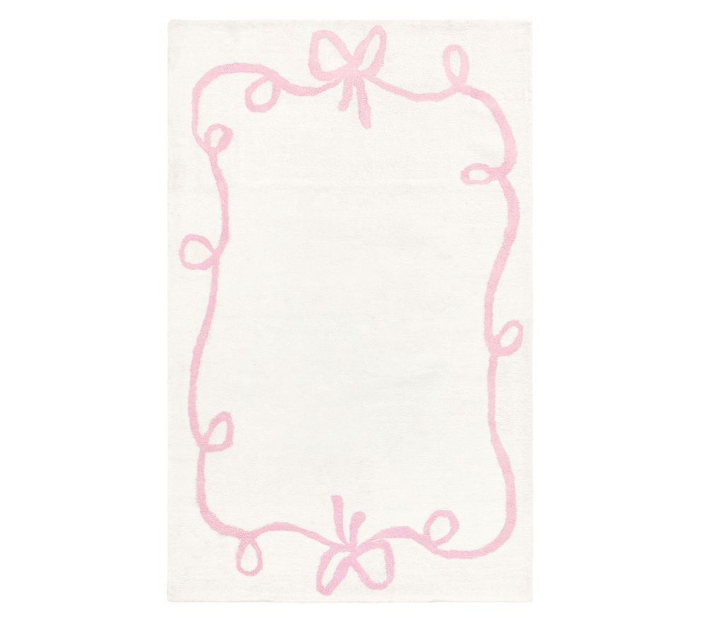 Bow Border Performance Rug | Pottery Barn Kids