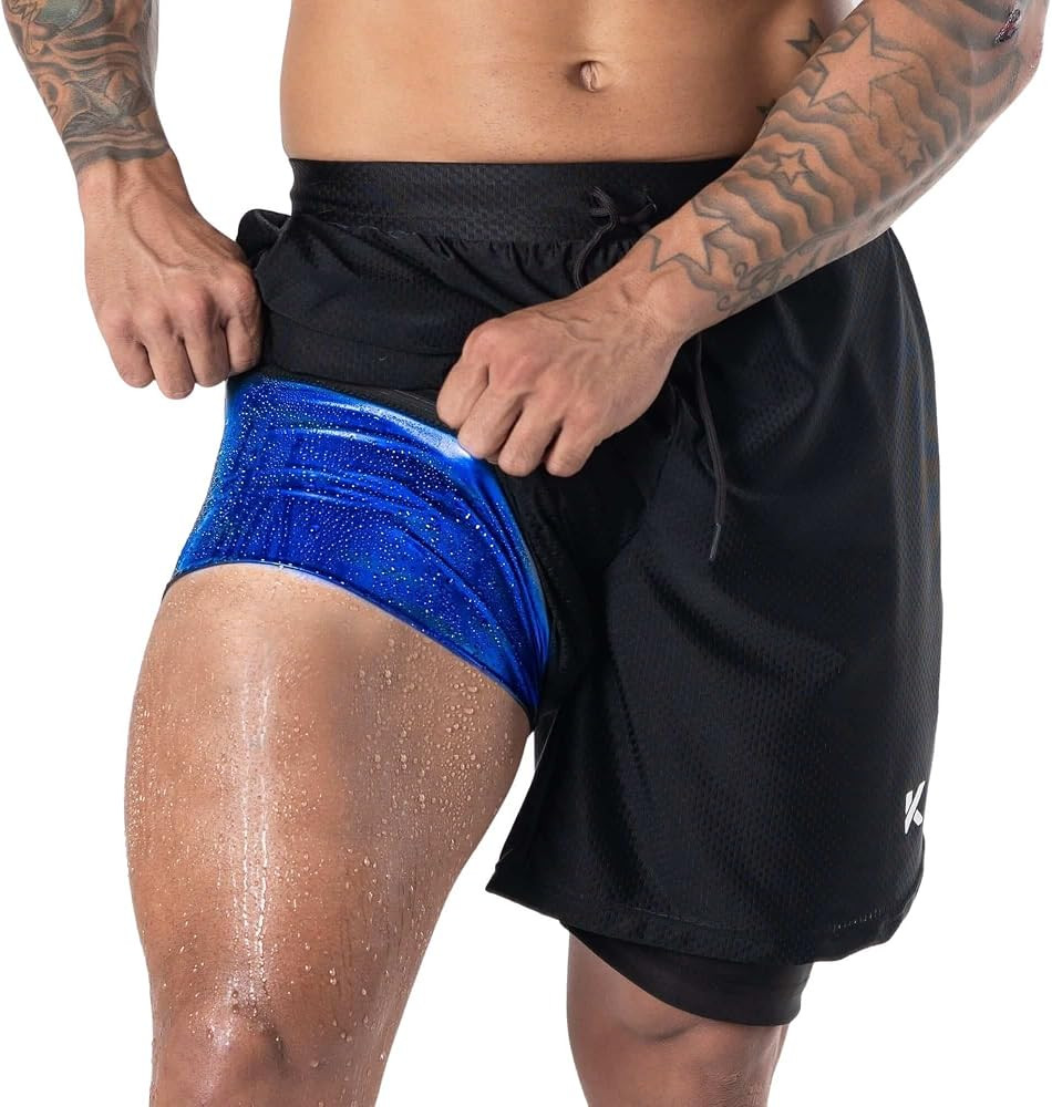 Kewlioo Men's Sauna Shorts - Heat Trapping 2-in-1 Double Layer - Sauna Suit Bottom - Compression ... | Amazon (US)