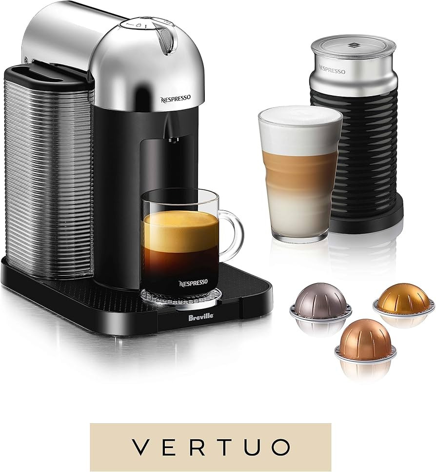 Nespresso Vertuo Coffee and Espresso Machine by Breville, 5 Cups, Chrome | Amazon (US)