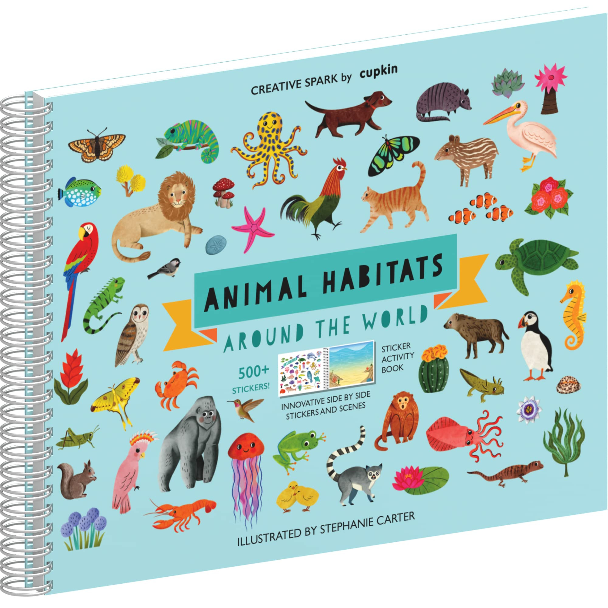Animal Habitats Sticker + Coloring Book (500+ Stickers & 12 Scenes) by Cupkin - Side by Side Acti... | Amazon (US)