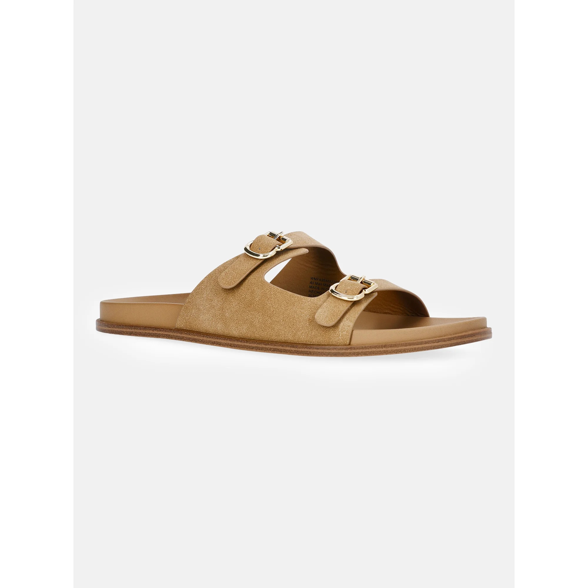 Free Assembly Women's Double Strap Footbed Slide Sandals | Walmart (US)