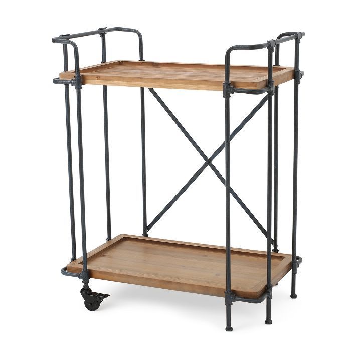 Eden Firwood and Iron Bar Cart - Antique Finish - Christopher Knight Home | Target