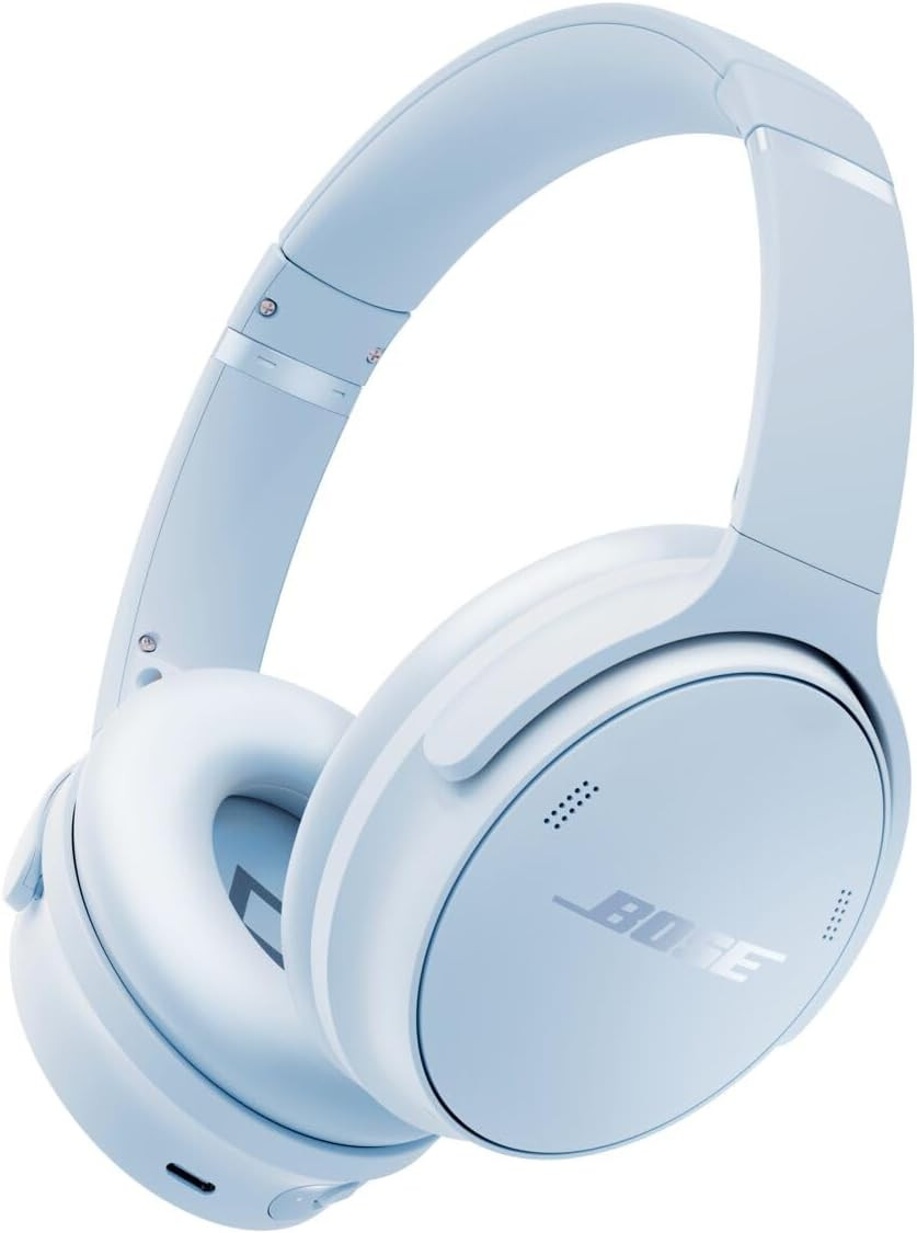 Bose QuietComfort Headphones - Wireless Bluetooth Headphones, Active Over Ear Noise Cancelling and Mic, USB-C Charging, Deep Bass, Up to 24 Hours of Playtime, Ice Blue - Limited Edition Color | Amazon (US)