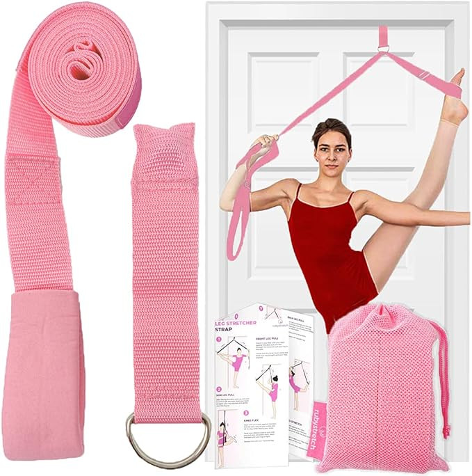 Leg Stretcher Strap, Door Stretch Strap for Flexibility - Adjustable Strap with Door Anchor to Im... | Amazon (US)