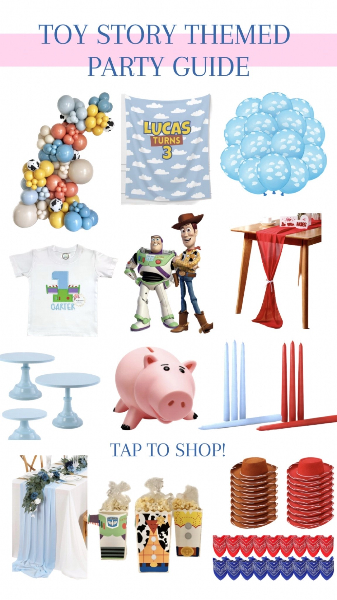 Toy Story themed party decorations🤠💙💚🚀 #toystorypartyguide #twoinfinityandbeyond #reachfourthesky #toystorypartydecor #amazonpartydecor #etsypartydecor 

#LTKparties #LTKfindsunder50