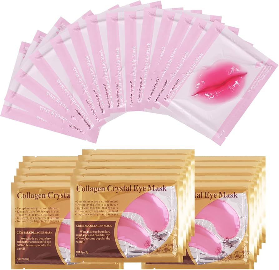 paminify Lip Masks Sheet Moisturizing Crystal Collagen Pink Under Eye Mask Gel Anti-Aging Eye Pat... | Amazon (US)