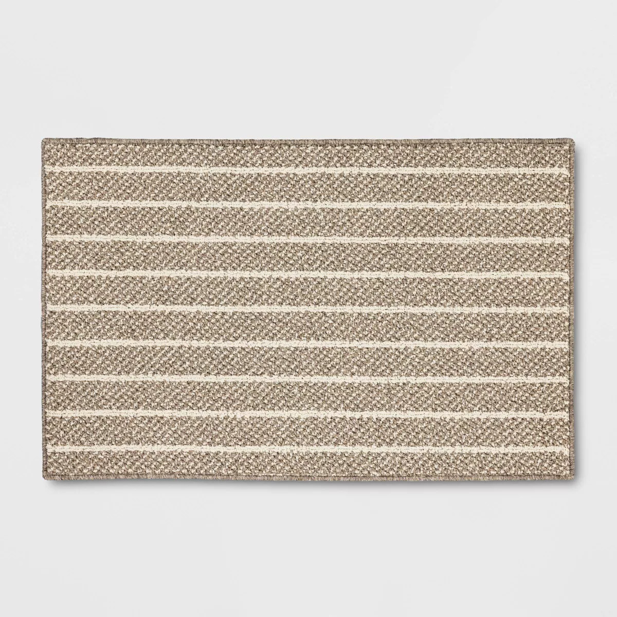 2'x3' Washable Striped Accent Rug Heathered Gray/Brown Almond - Threshold™ | Target