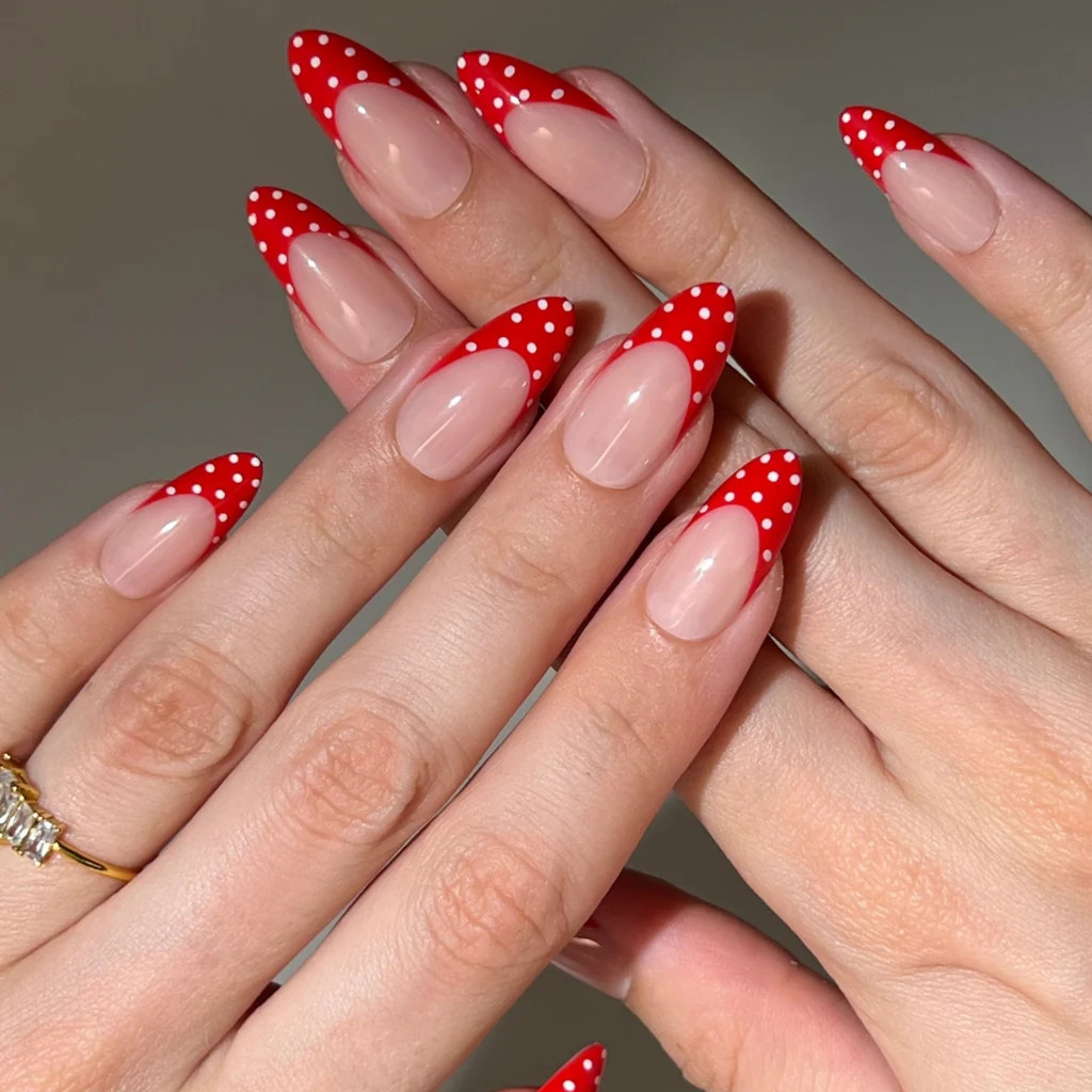 Red Polka Dot Press-on Nails | PaintLab