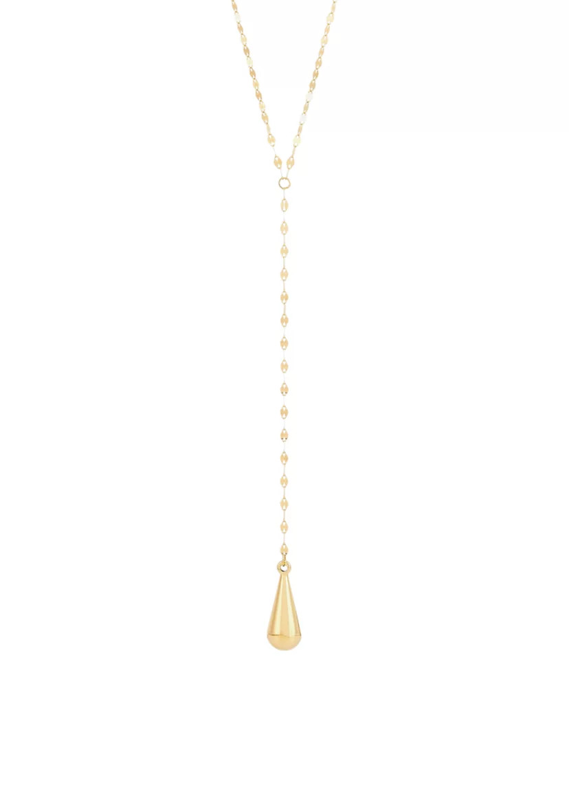 Lariat Teardrop Necklace in 10K Yellow Gold | Belk