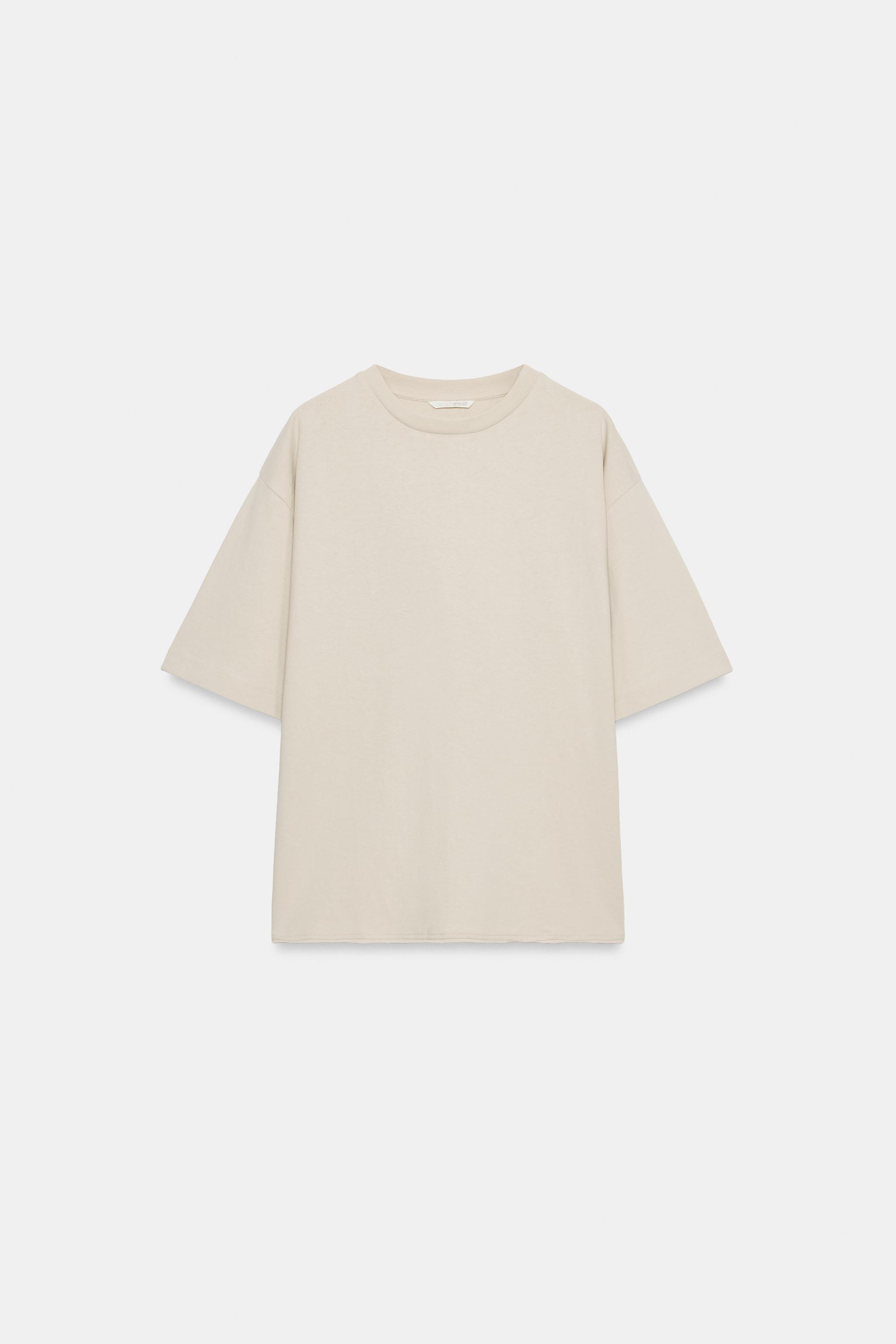Model height: 183 cmREGULAR FIT - ROUND NECK - REGULAR LENGTH - SHORT SLEEVET-shirt in cotton spu... | Zara UK