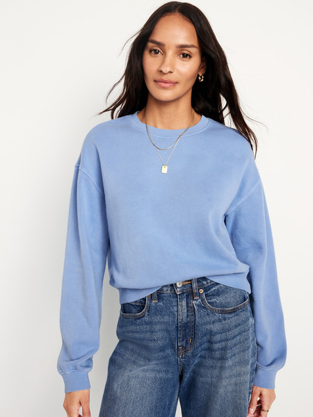 Relaxed Crew Neck Sweatshirt for Women | Old Navy (US)
