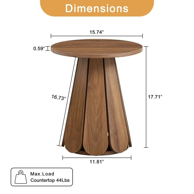 Wirrytor Small Pedestal End Table Set of 2, Round Farmhouse Martini Table, Plant Stand Rustic Dri... | Walmart (US)