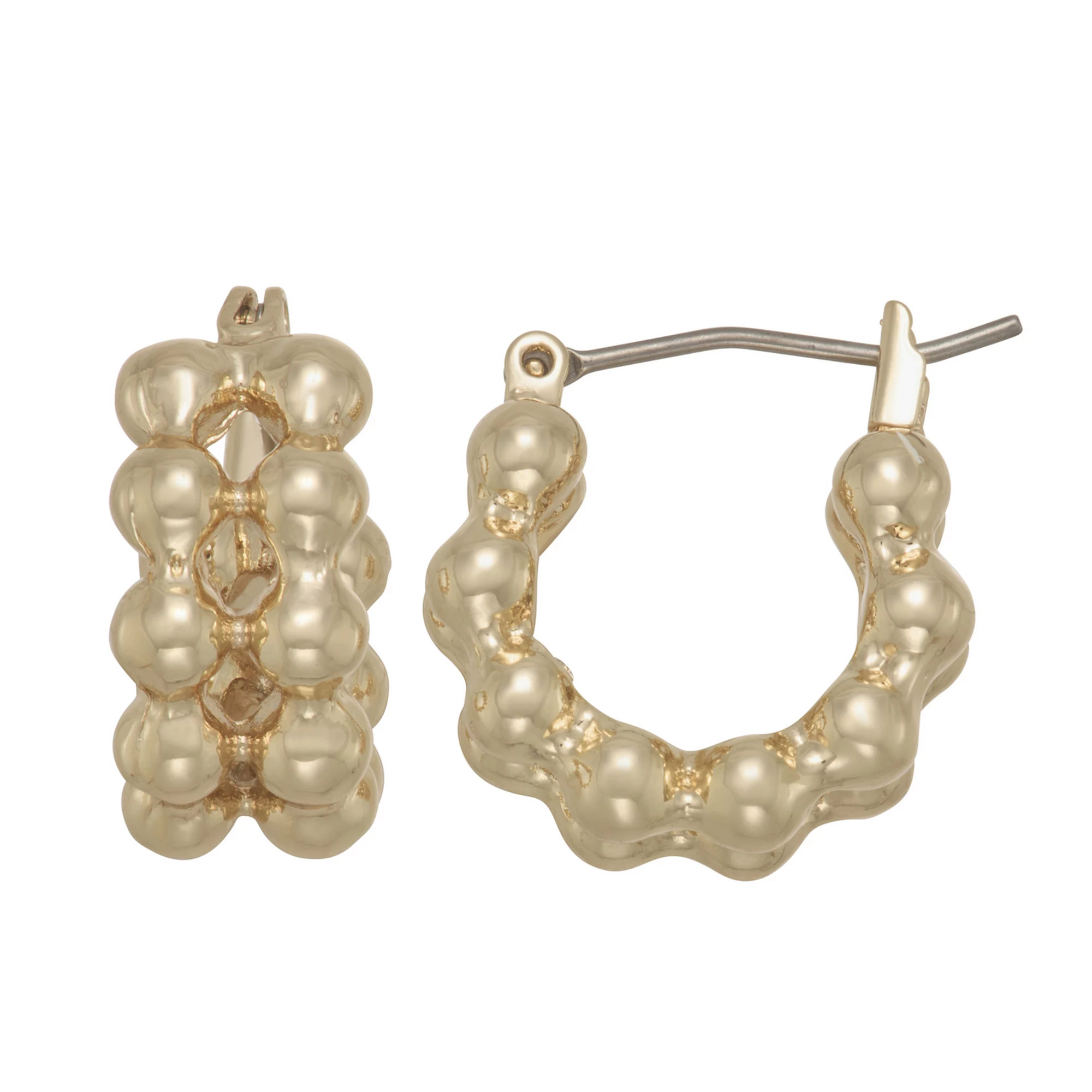 Nine West Gold Tone Bauble Huggie Earrings, Women's | Kohl's