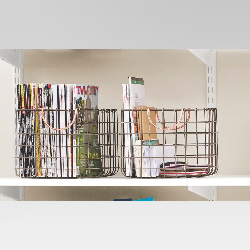 Small Wire Milk Crate with Copper Handles - Threshold™ | Target