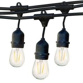 Brightech Ambience Pro Outdoor 48 ft. L Plug-in LED 1-Watt S14 Edison Bulb Hanging String Light 2... | The Home Depot