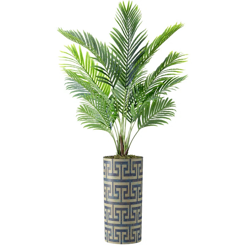 Artificial Tree In Planter, Fake Areca Tropical Palm Silk Tree Home Decoration (Plant Pot Plus Tr... | Wayfair North America