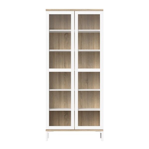 Aberdeen White and Oak 2-door China Cabinet | Bed Bath & Beyond