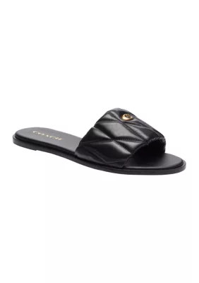 COACH Women's Holly Quilted Sandals, Black, 6.5M | Belk