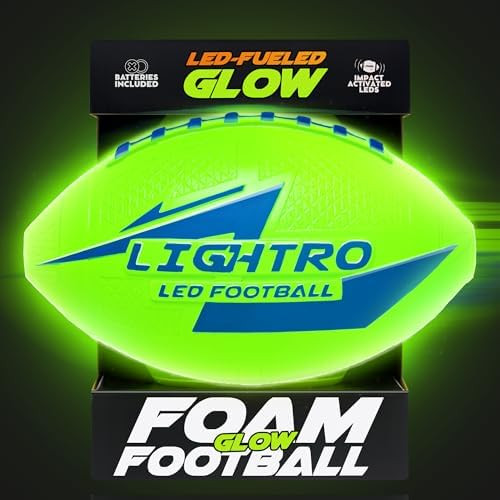 LIGHTRO - Soft Foam Glow in The Dark Football - 8" Youth Size - Super Bright LEDs - Batteries Inc... | Amazon (US)