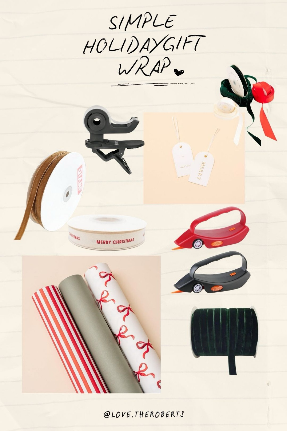 Simple holiday gift wrap supplies 🖤

Cute wrapping paper and gift supplies all from Amazon! #giftwrap #prettywrappingpaper #holidays #christmastree #merrychristmas

#LTKHoliday #LTKSeasonal #LTKGiftGuide