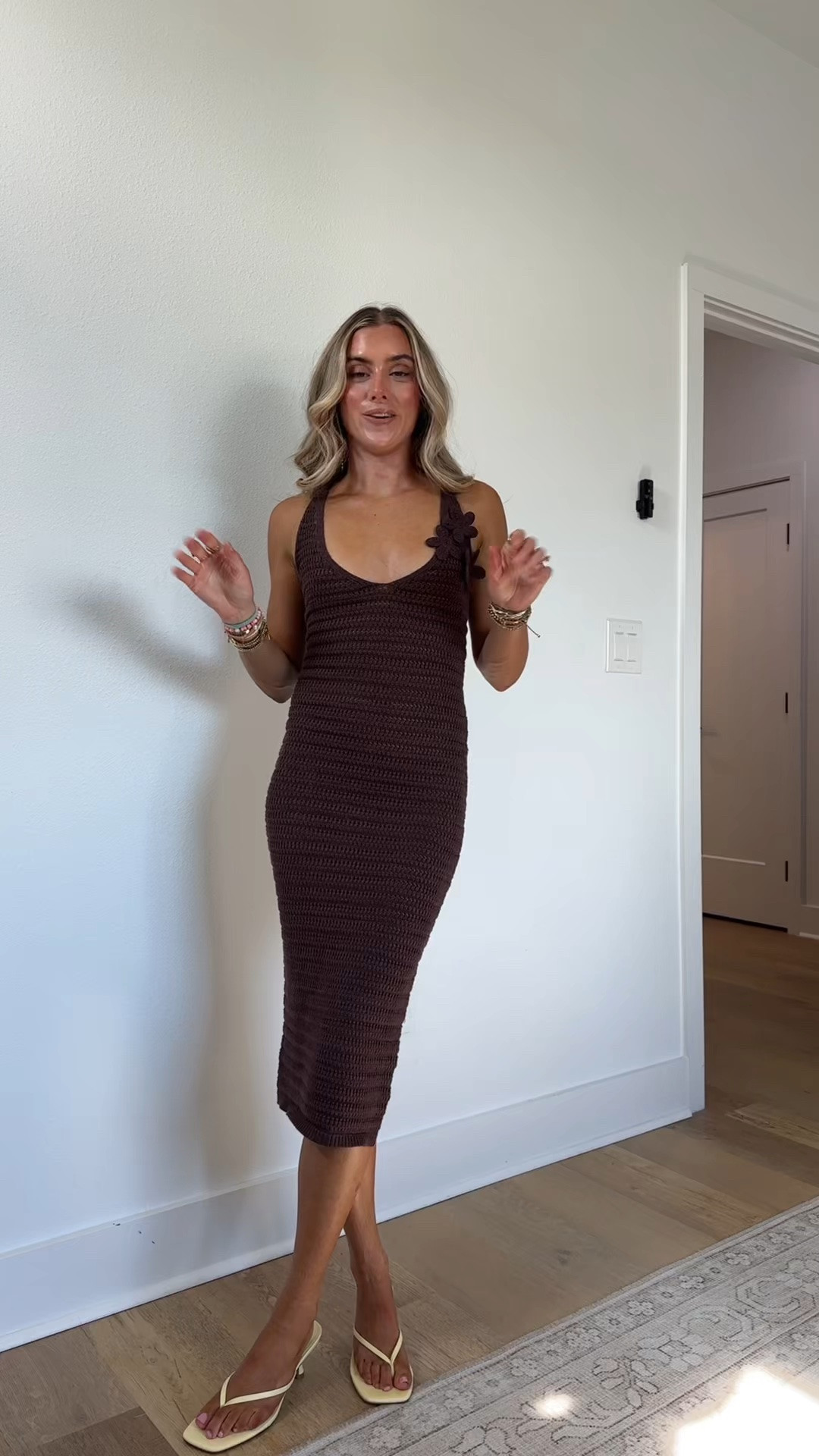Walmart size XXS Make waves this season in this Madden NYC Crochet Midi Dress. Crafted in a body-hugging pointelle stitch with adjustable crisscross straps for an ideal fit, this midi dress brings effortless style to every moment. The floral appliqués add just the right detail, making it perfect for beach parties, vacations or golden hour photos that steal the spotlight. Slip into your favorite sandals and make memories.

#LTKootd #LTKSaleAlert #LTKSeasonal