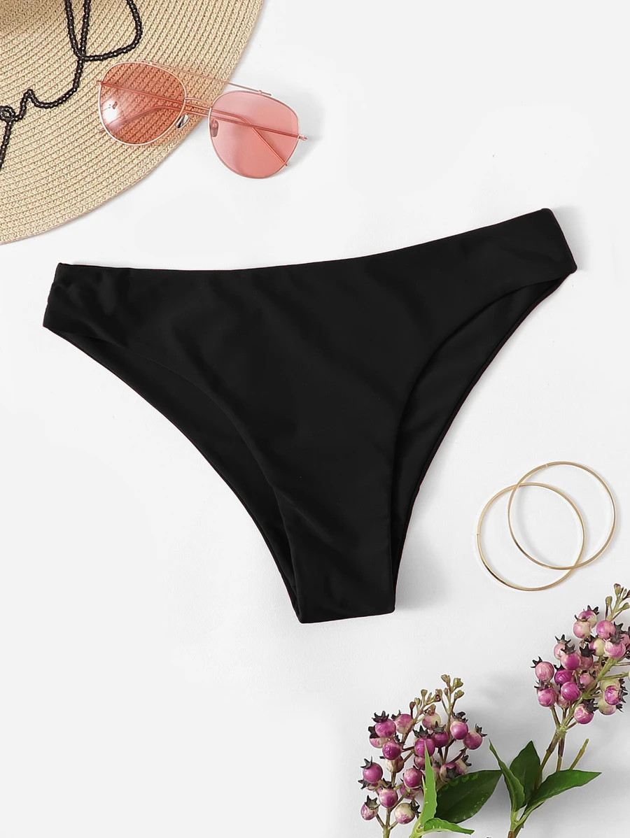 Swim Basics Summer Beach Solid Swimming Panty | SHEIN