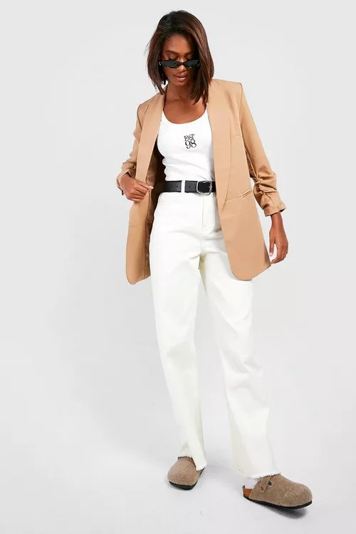 Ruched Sleeve Blazer | Boohoo.com (US & CA)