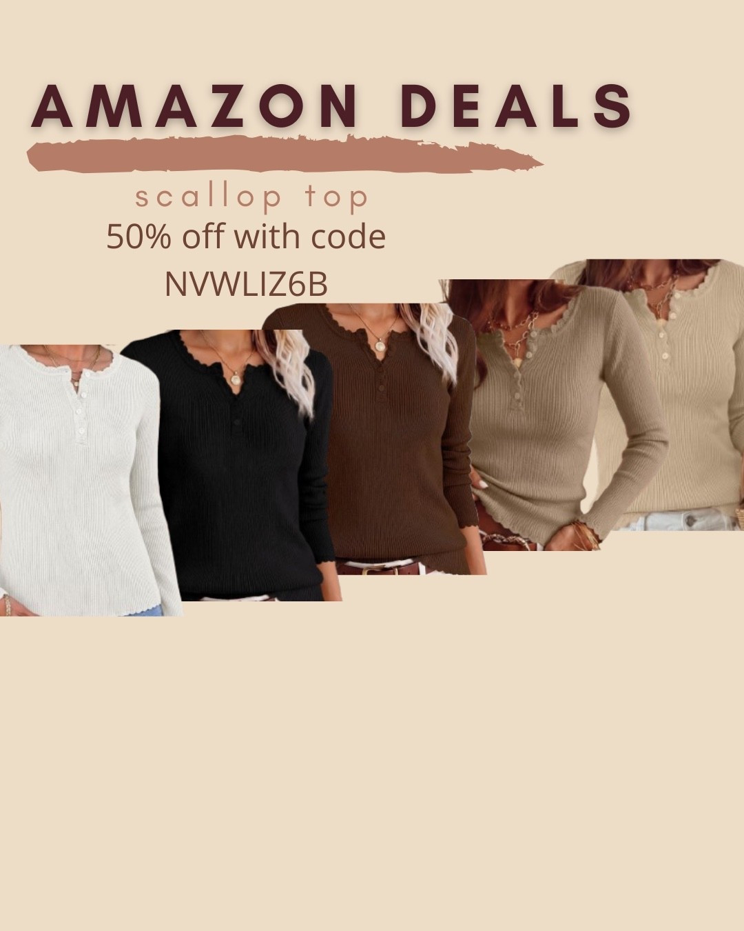 $12 ends 10/15

Amazon fashion
Amazon deals
Scallop top
Henley top
Comfy outfit