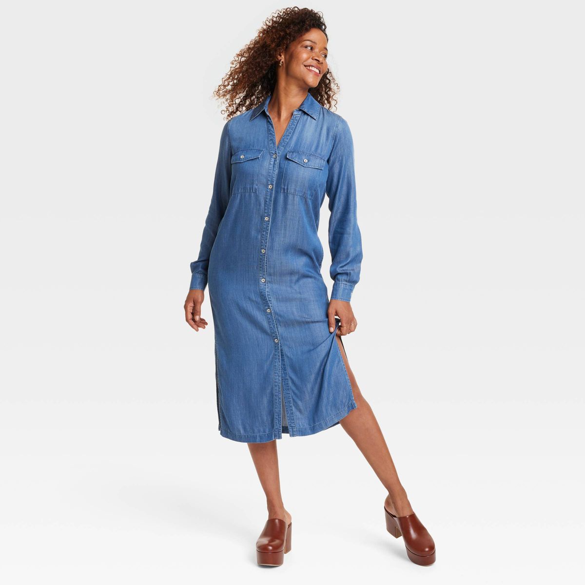 Women's Long Sleeve Denim Shirtdress - Knox Rose™ | Target