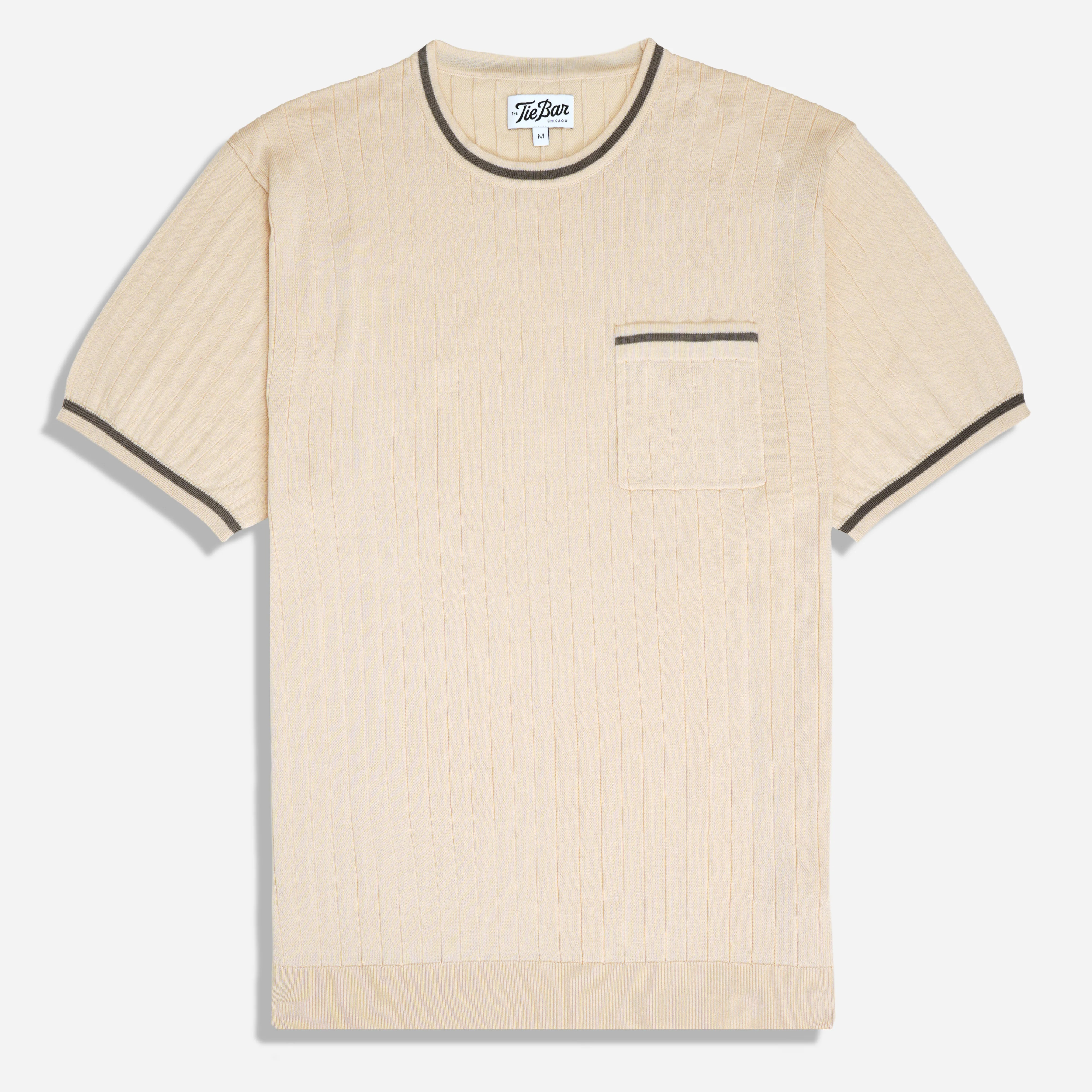Ribbed Sweater Ivory Tee | Cotton Polos | The Tie Bar | The Tie Bar