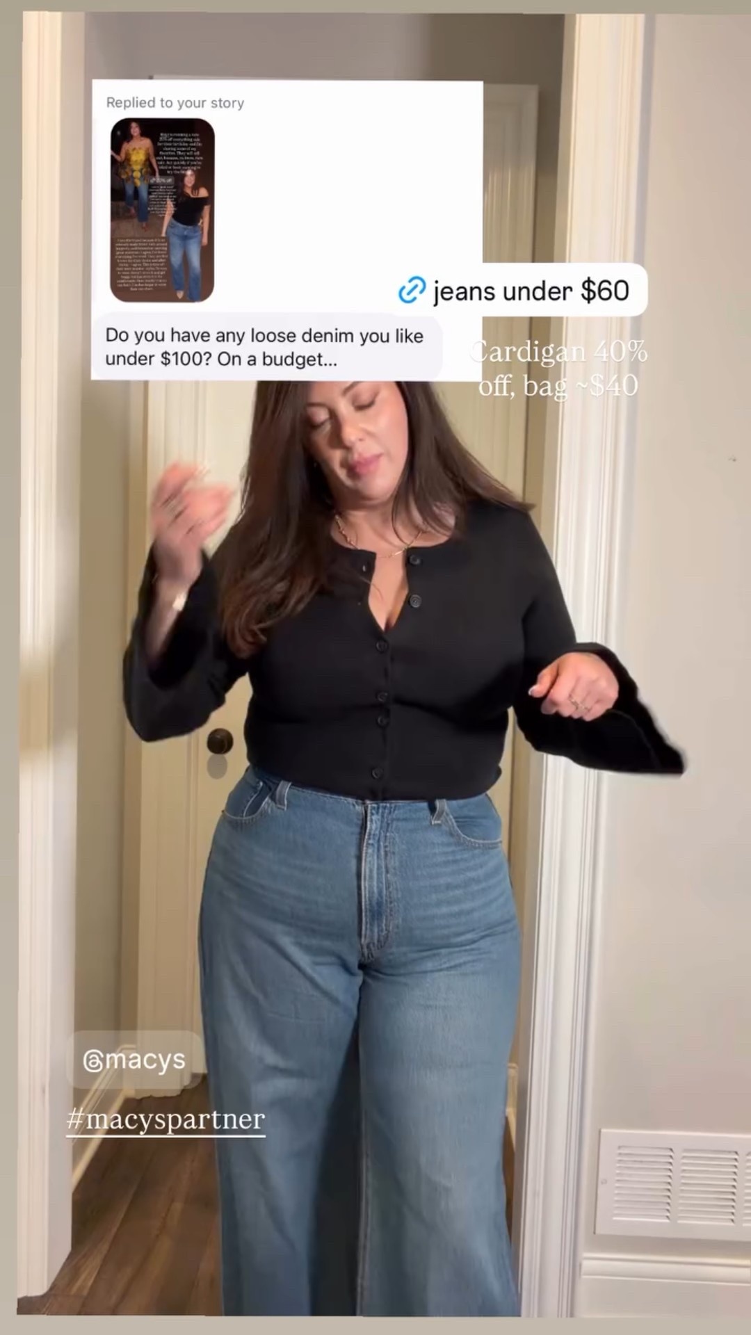#macyspartner  Cardigan 40% off, bag ~$40

#LTKSaleAlert #LTKootd #LTKMidsize