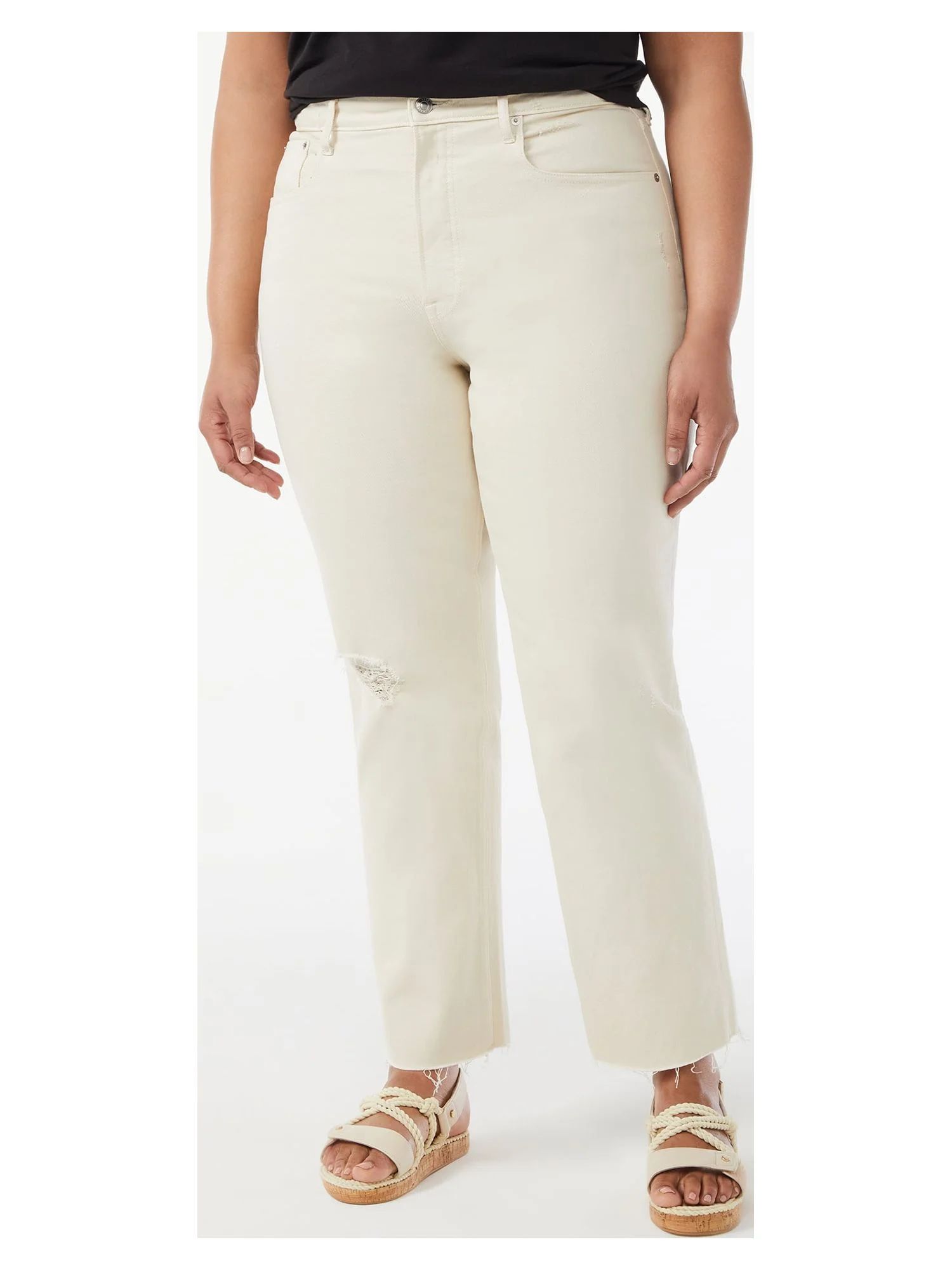 Free Assembly Women's Super High Rise Straight Jeans - Walmart.com | Walmart (US)