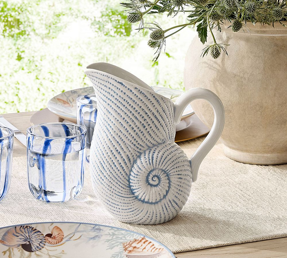 Enchanted Sea Stoneware Pitcher | Pottery Barn (US)