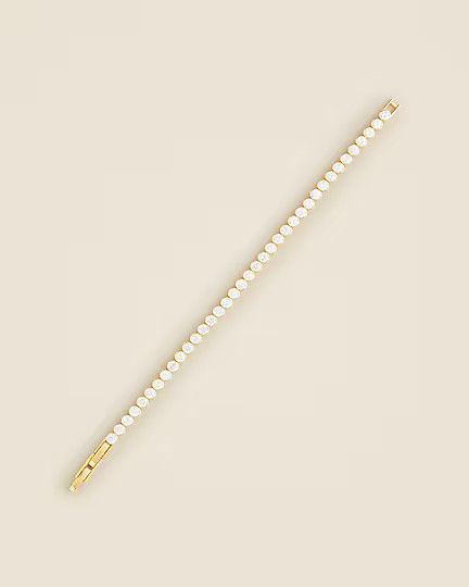Round cubic zirconia bezel-set tennis bracelet | J. Crew US