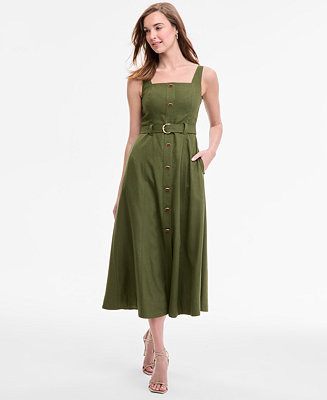 Taylor Women's Square-Neck Button-Front A-Line Dress, 0P-16 - Macy's | Macy's