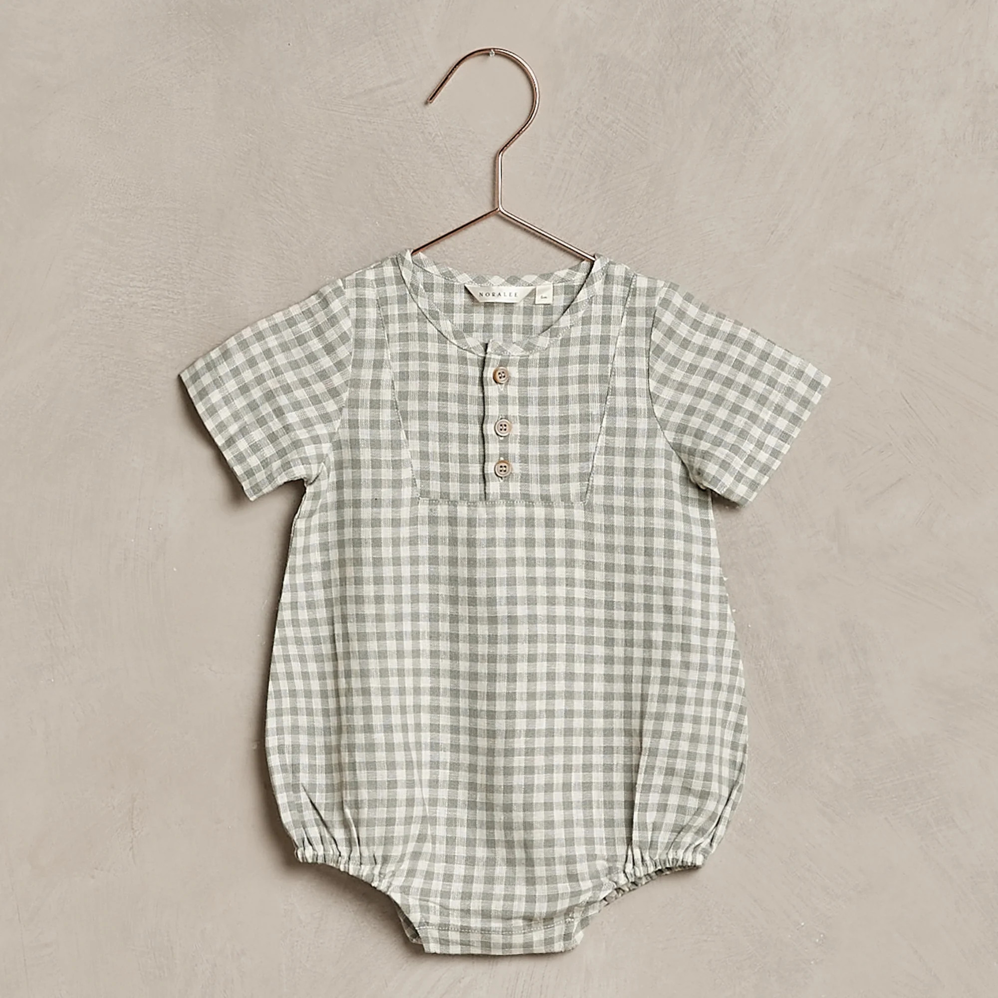 Beau Romper, Dusty Blue Gingham | SpearmintLOVE