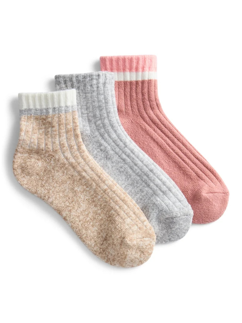 Joyspun Women’s Comfort Cozy Ankle Socks, 3-Pack, Size 4-10 | Walmart (US)