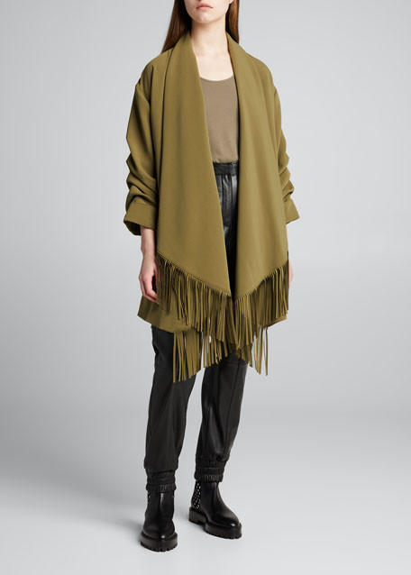 cinq a sept Azura Open-Front Fringe Jacket | Bergdorf Goodman