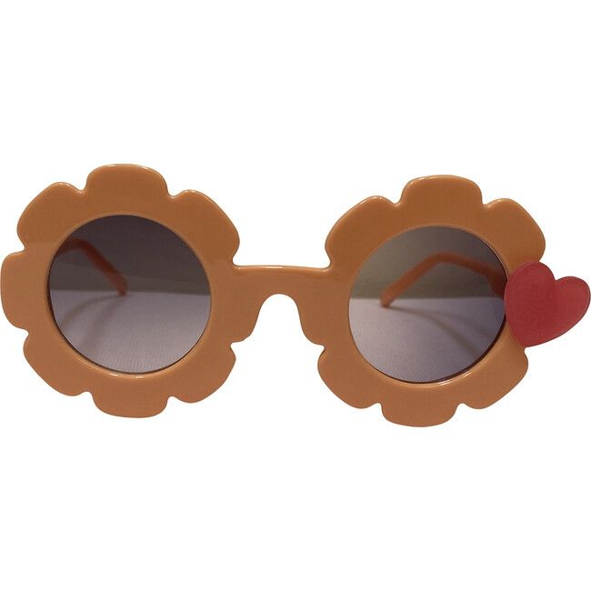 Matte Heart Sunglasses, Peach | Maisonette