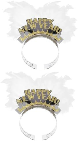 BinaryABC Happy New Year Headband Tiara, New Year Eve Party Favors, 2Pcs | Amazon (US)