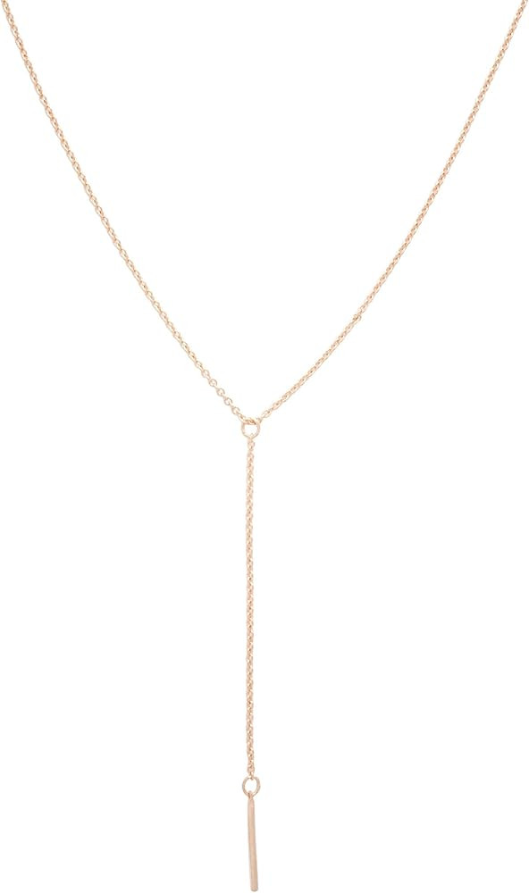 HONEYCAT Lariat Bar Necklace in Gold, Rose Gold, or Silver | Delicate Jewelry | Amazon (US)